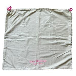 Isaac Mizrahi New York Beige Pink Logo Dust Bag 19.5x21.5